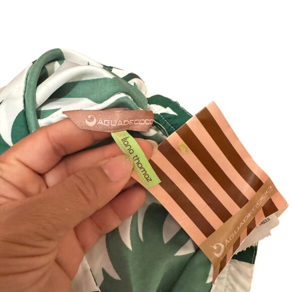 NWT! Agua De Coco Girls 3 Piece Green Coconut Tree Swimwear Cover-up Skirt Size - Picture 6 of 8